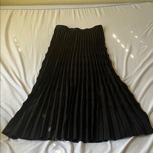 Max Studio Black Midi Pleated Skirt